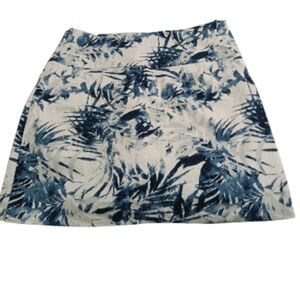 S.C. & CO. Tropical Blue and White Mini Skort